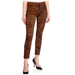 JEN 7 FOR ALL MANKIND SPECIAL DYED ANKLE SKINNY JEANS LUXE LEOPARD PRINT 8 /10